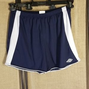 Umbro Navy Soccer Shorts w/White Side Stripe